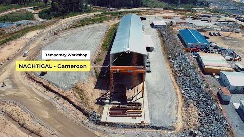 Workshop for penstock fabrication at Nachtigal Hydropower Project, 420 MW